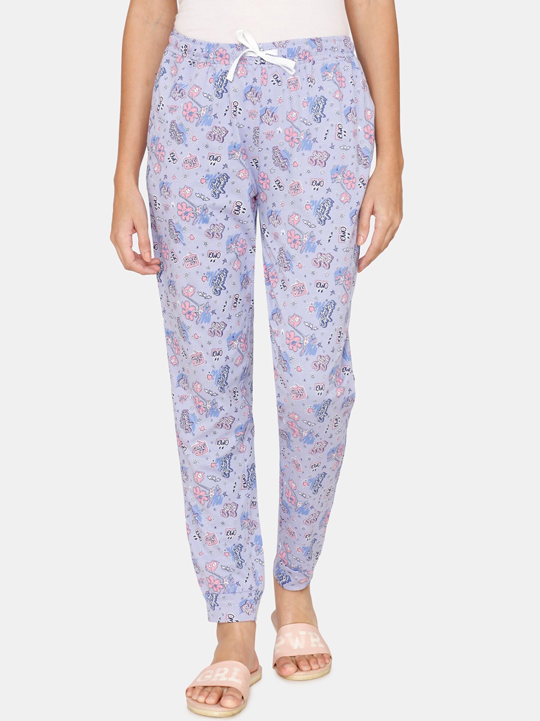 

Zivame Women Lavender Looney Tunes Printed Cotton Lounge Pants