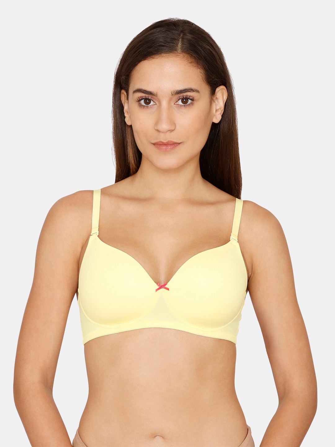 

Zivame Yellow Solid Lightly Padded Non Wired T shirt Bra