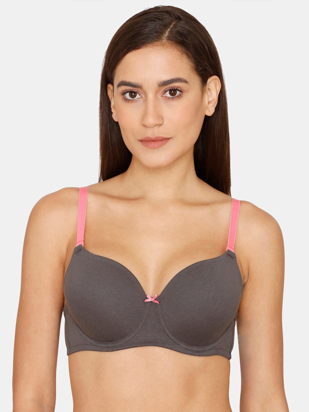 

Rosaline by Zivame Black & Pink Underwired Lightly Padded Bra