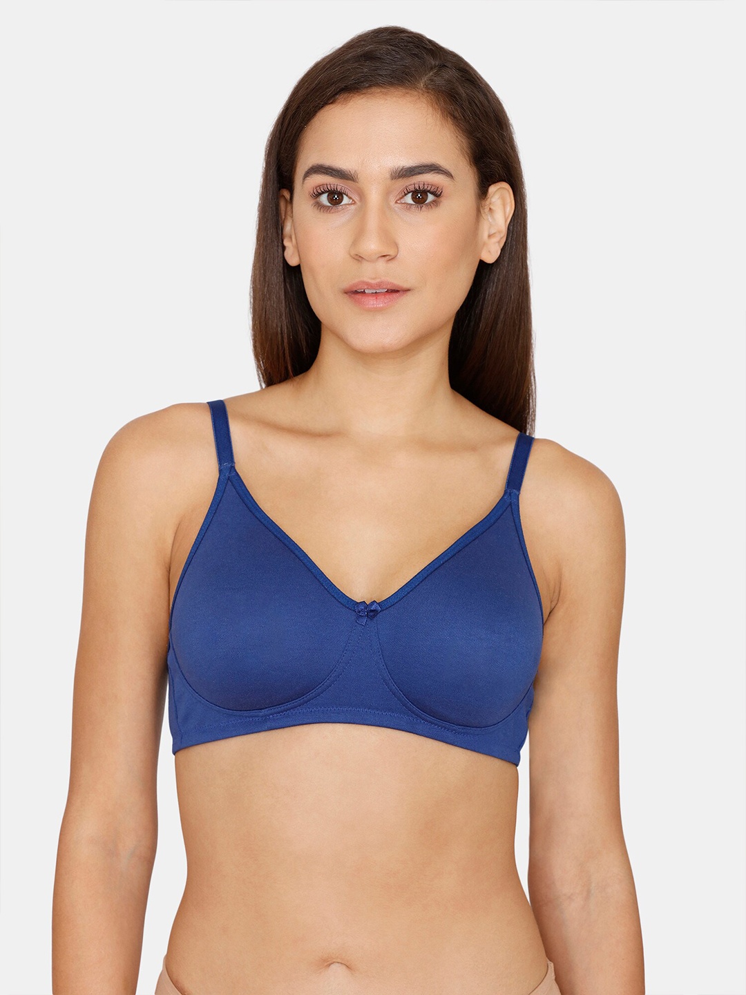 

Rosaline by Zivame Blue Double layered Non Wired 3/4th Coverage T-Shirt Bra