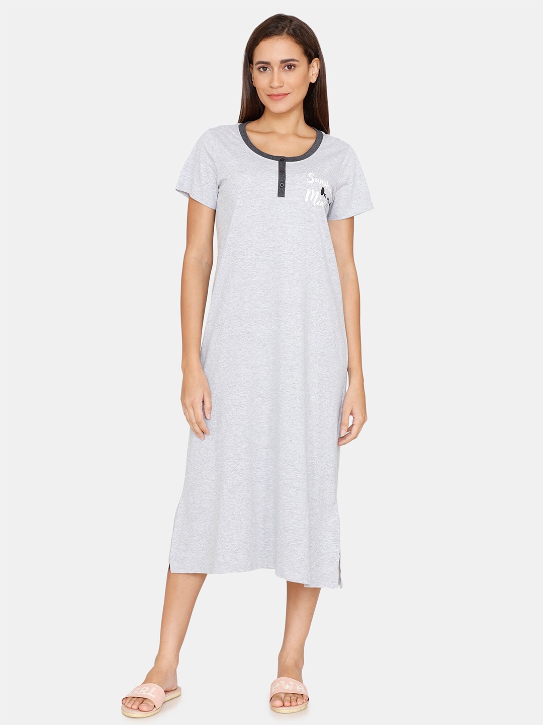 

Rosaline by Zivame Grey Nightdress