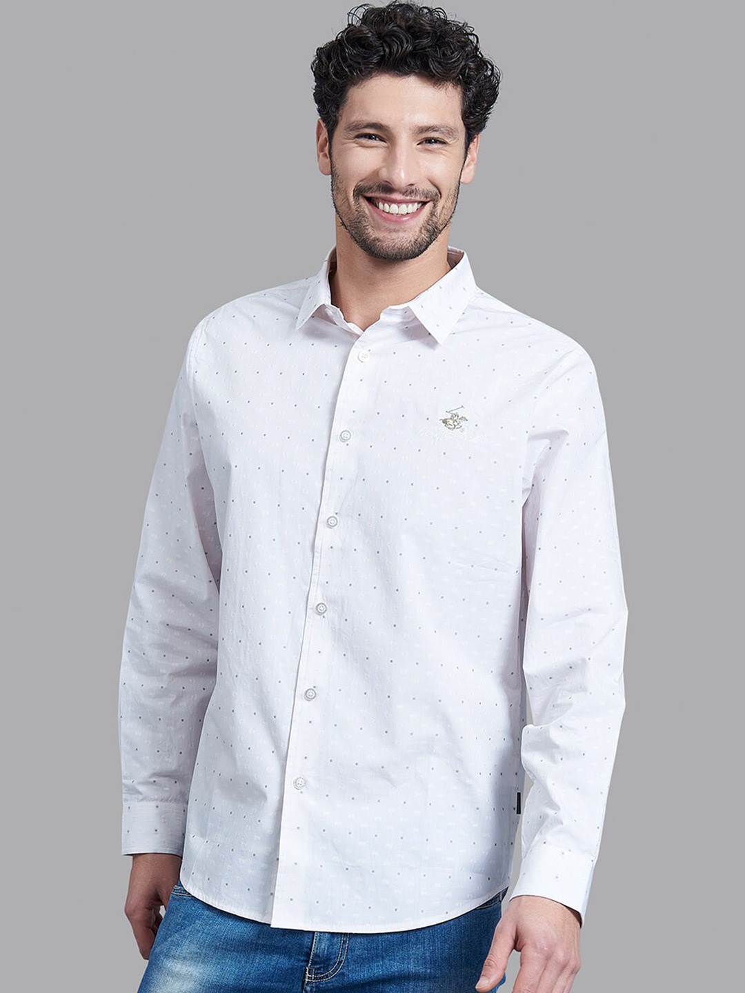 

Beverly Hills Polo Club Men Pink Printed Casual Shirt