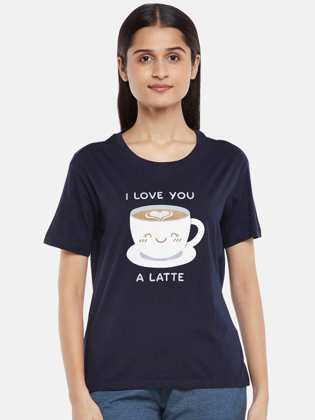 

Dreamz by Pantaloons Navy Blue Print Lounge tshirt