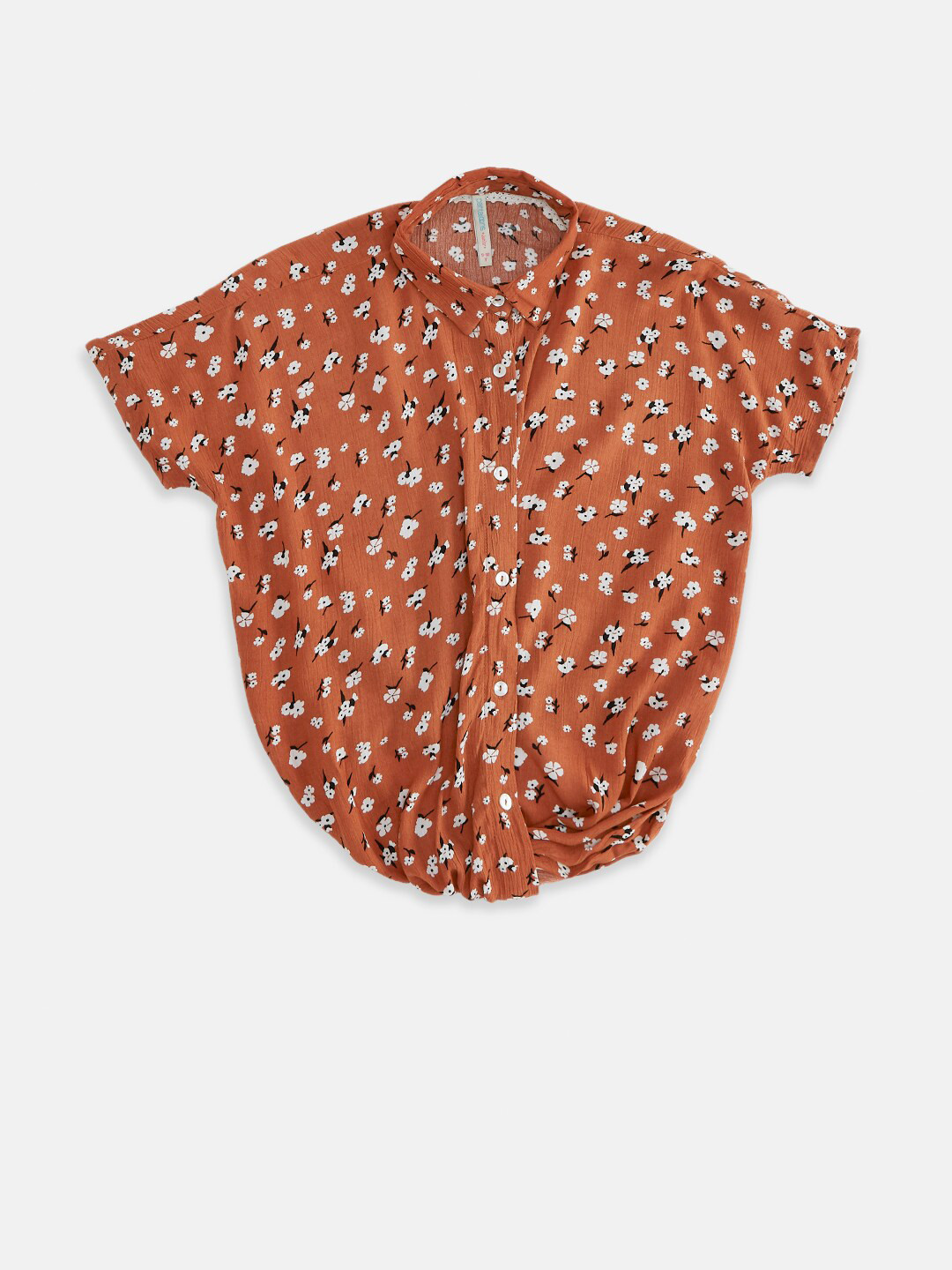 

Pantaloons Junior Orange Floral Print Top