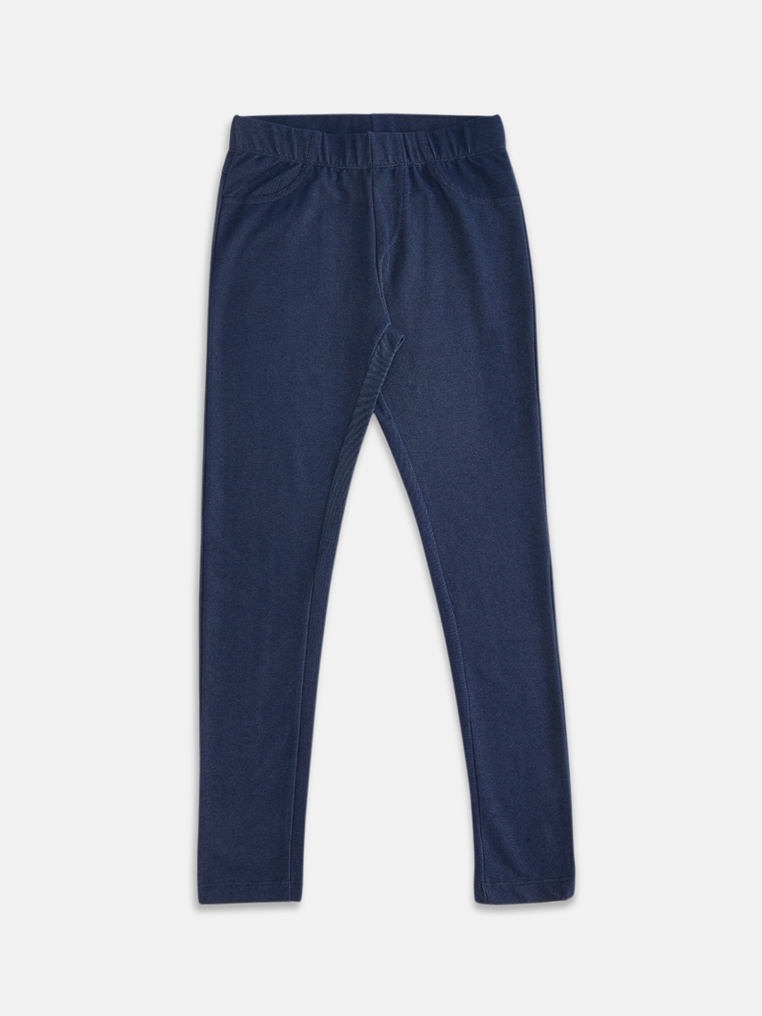 

Pantaloons Junior Girls Navy Blue Cotton Denim Jeggings