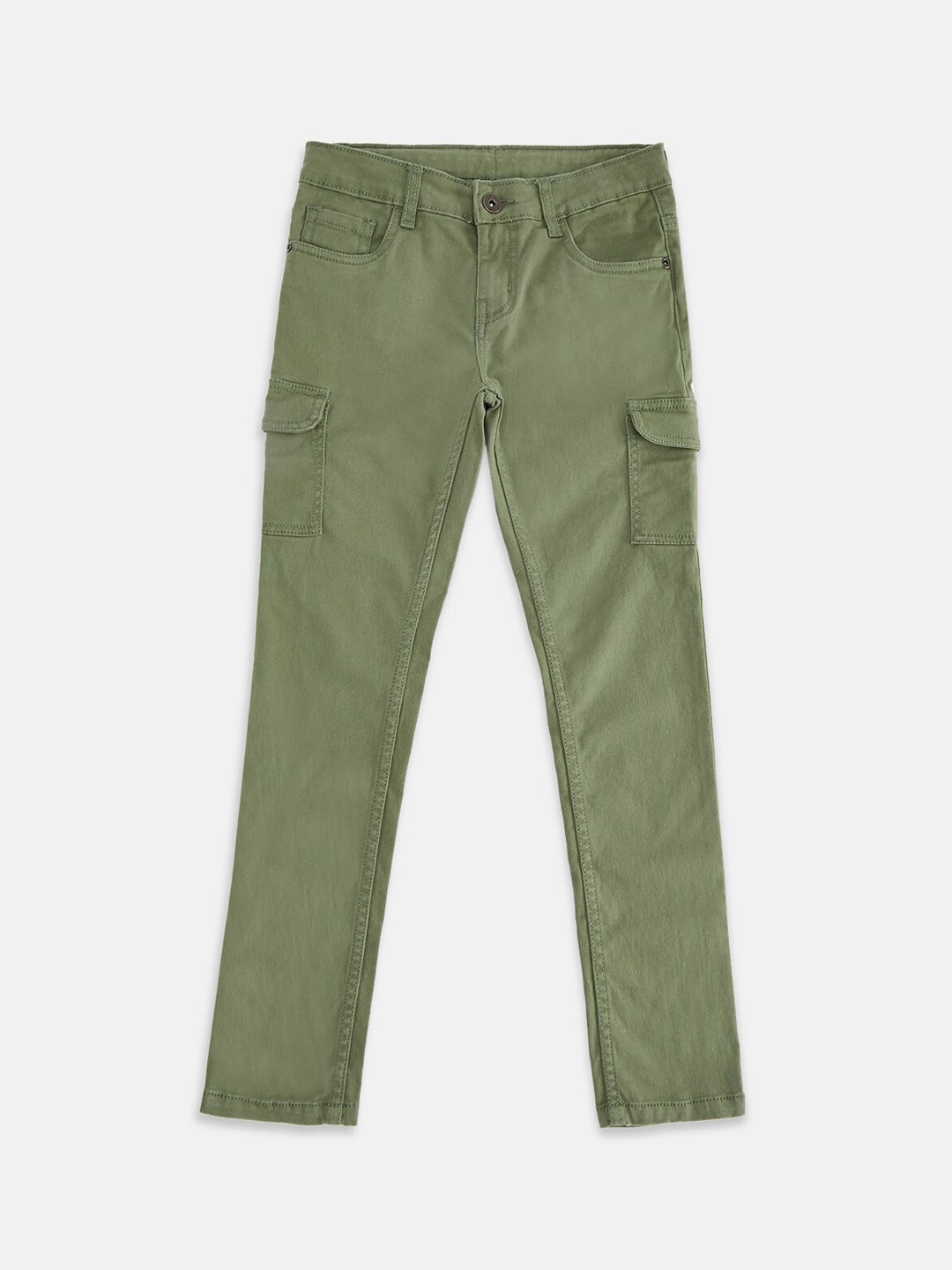 

Pantaloons Junior Girls Olive Green Regular Fit Cargos Trousers