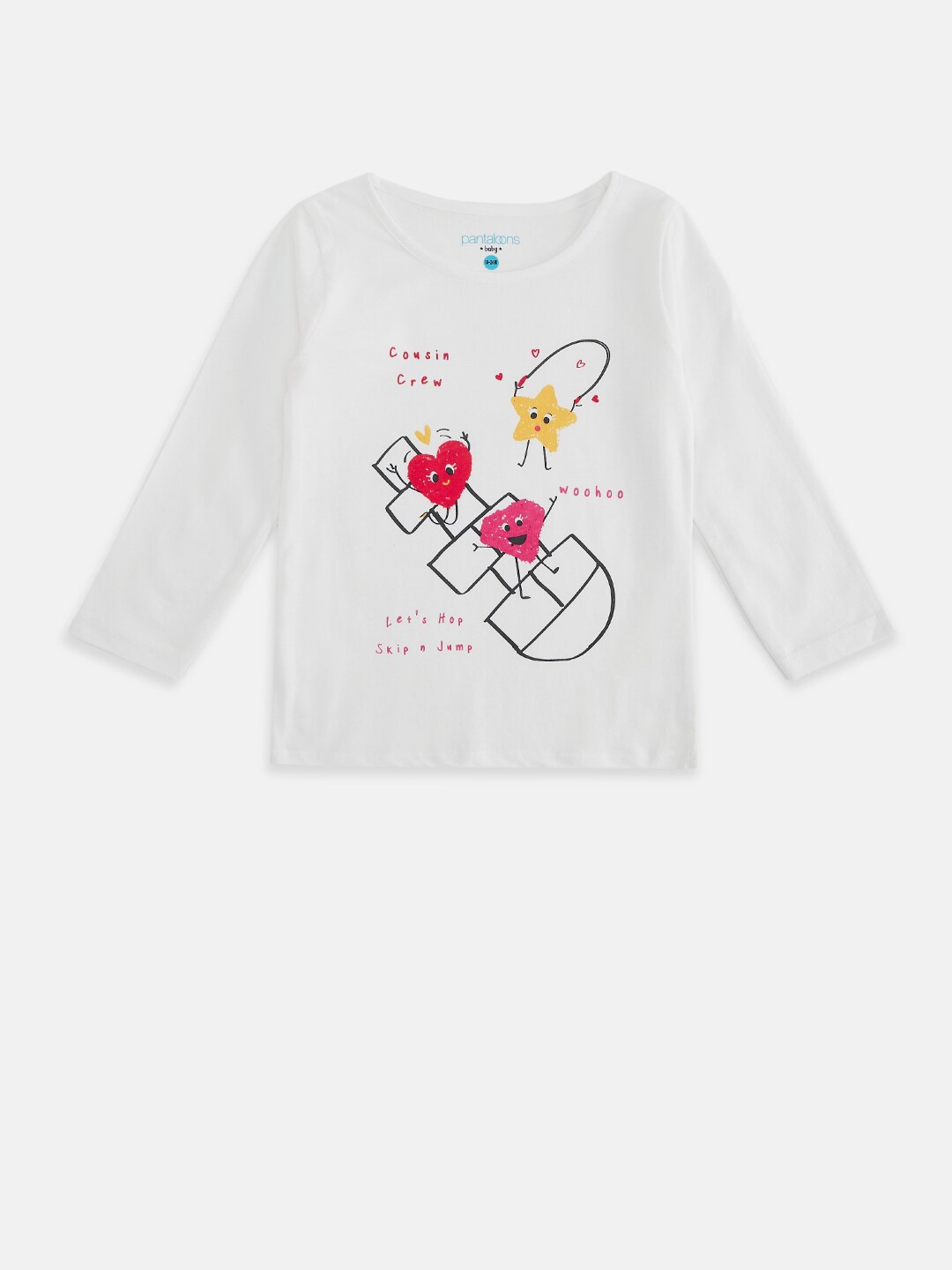 

Pantaloons Baby Girls White Printed Pure Cotton T-shirt