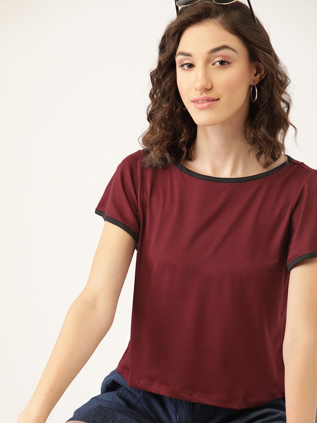 

DressBerry Maroon Solid Top