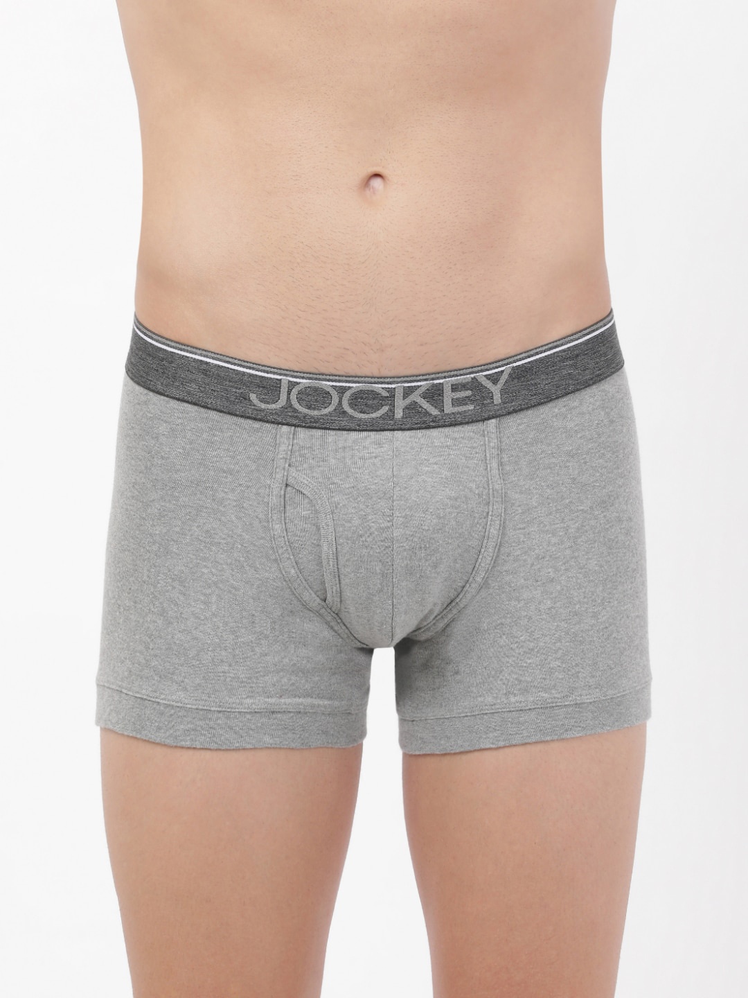 

Jockey Men Super Combed Cotton Rib Trunk with Ultrasoft Waistband MC08-0105, Grey