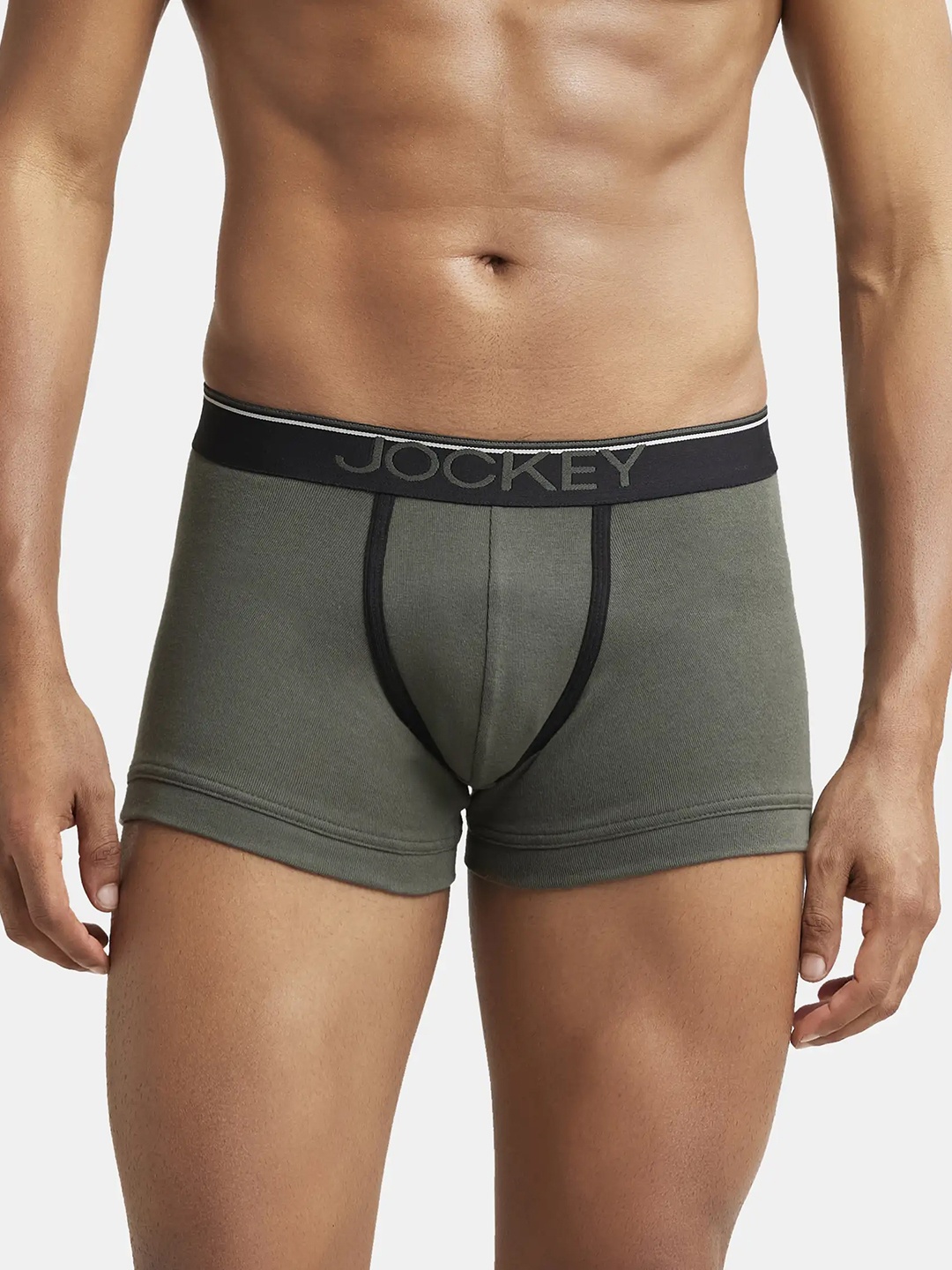 

Jockey Combed Cotton Rib Trunk with Ultrasoft Waistband-8015, Olive