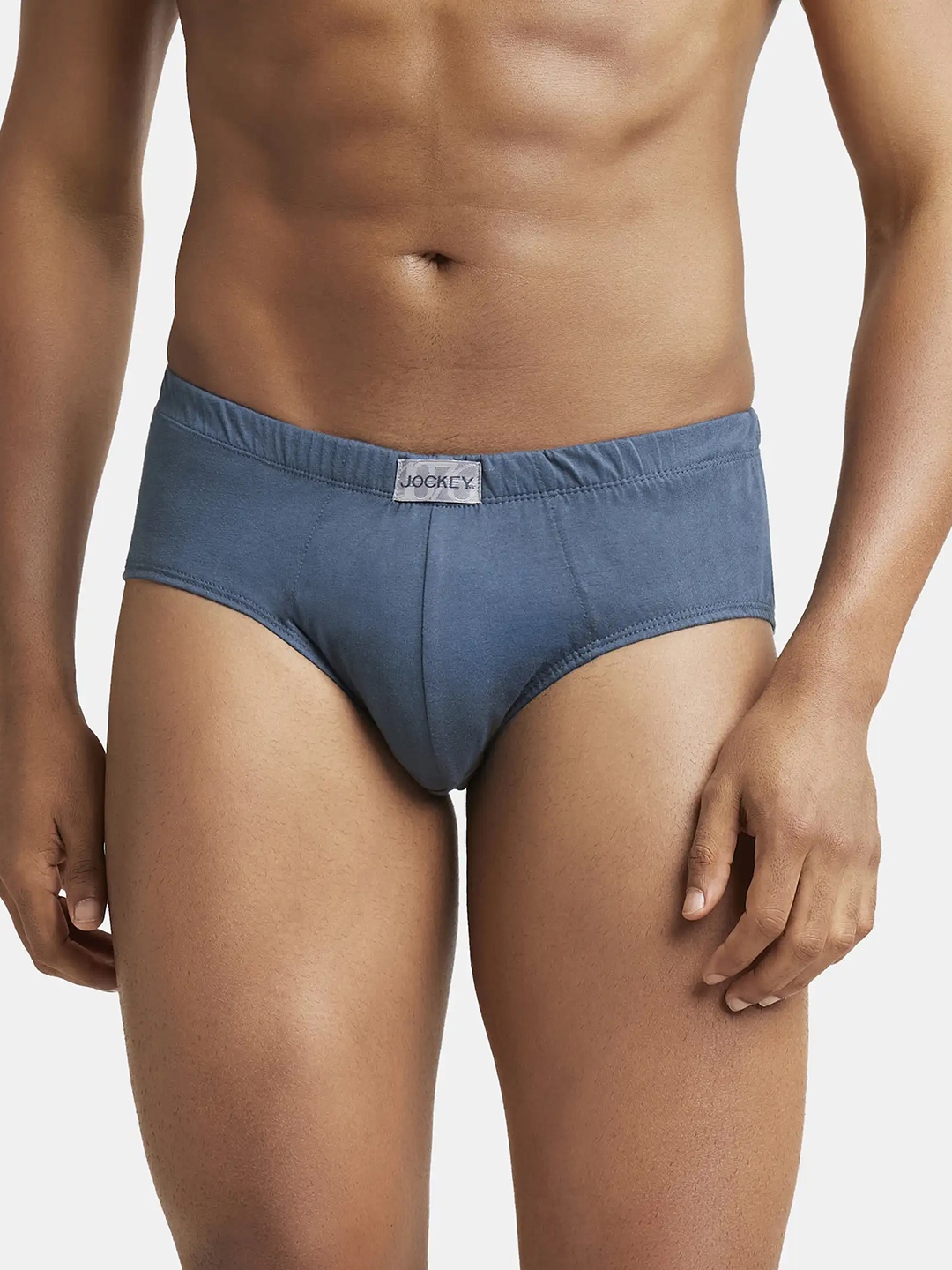

Jockey Combed Cotton Brief with Ultrasoft Concealed Waistband-8035, Grey