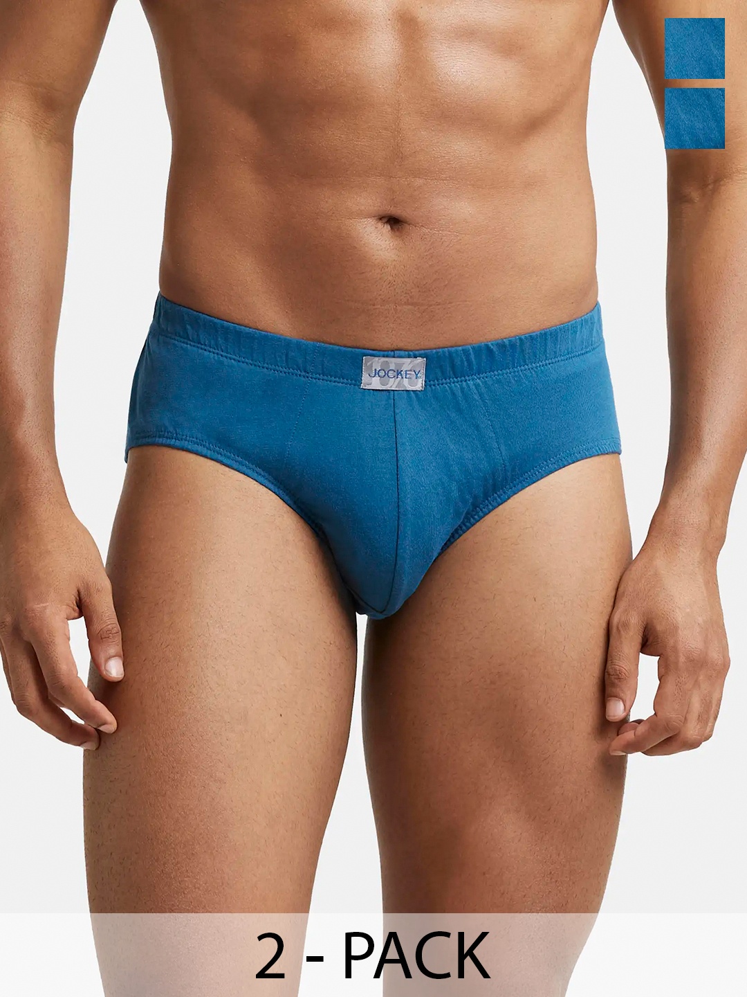 

Jockey Pack Of 2 Super Combed Cotton Brief with Ultrasoft Concealed Waistband-8035, Teal