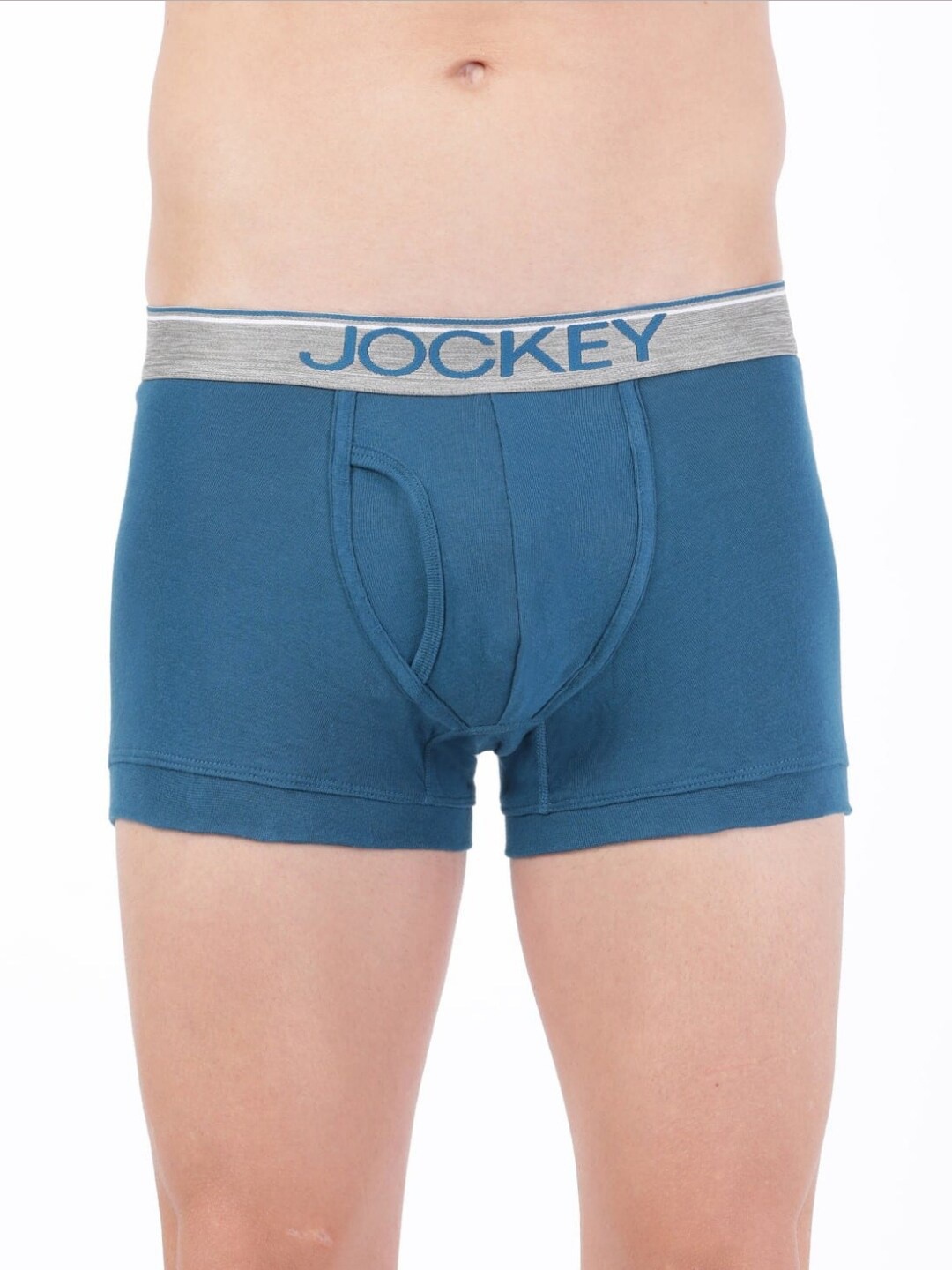 

Jockey Men Super Combed Cotton Rib Solid Trunk with Ultrasoft Waistband MC08-0105, Blue