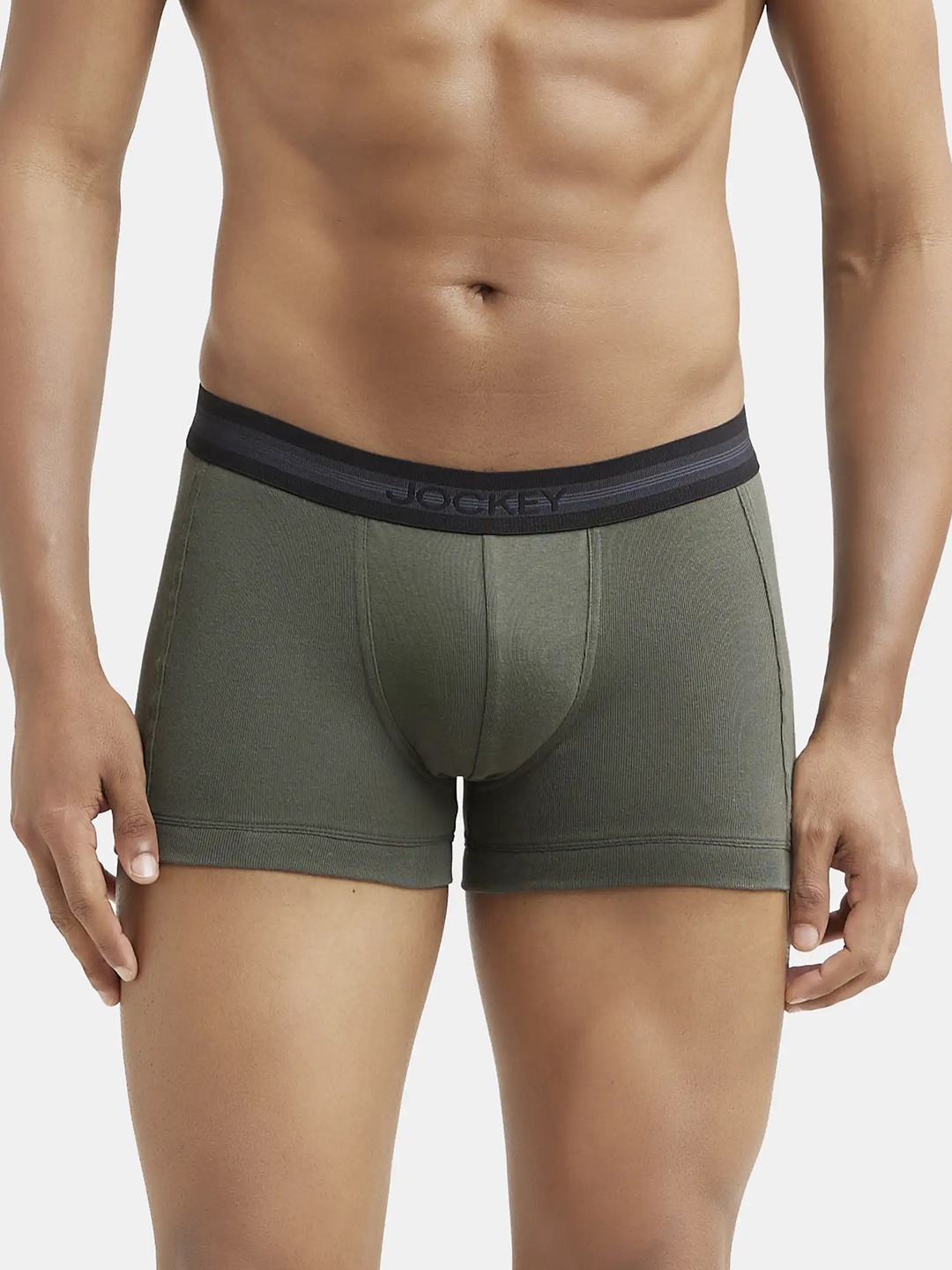 

Jockey Combed Cotton Rib Trunk with StayFresh Treatment-1015, Olive