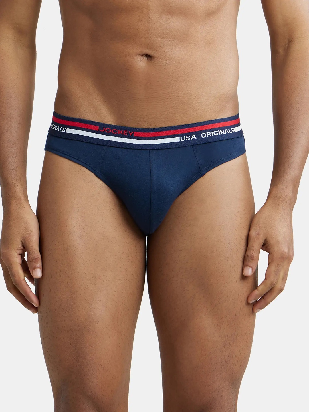 

Jockey Combed Cotton Brief with Ultrasoft Waistband-US49, Navy blue