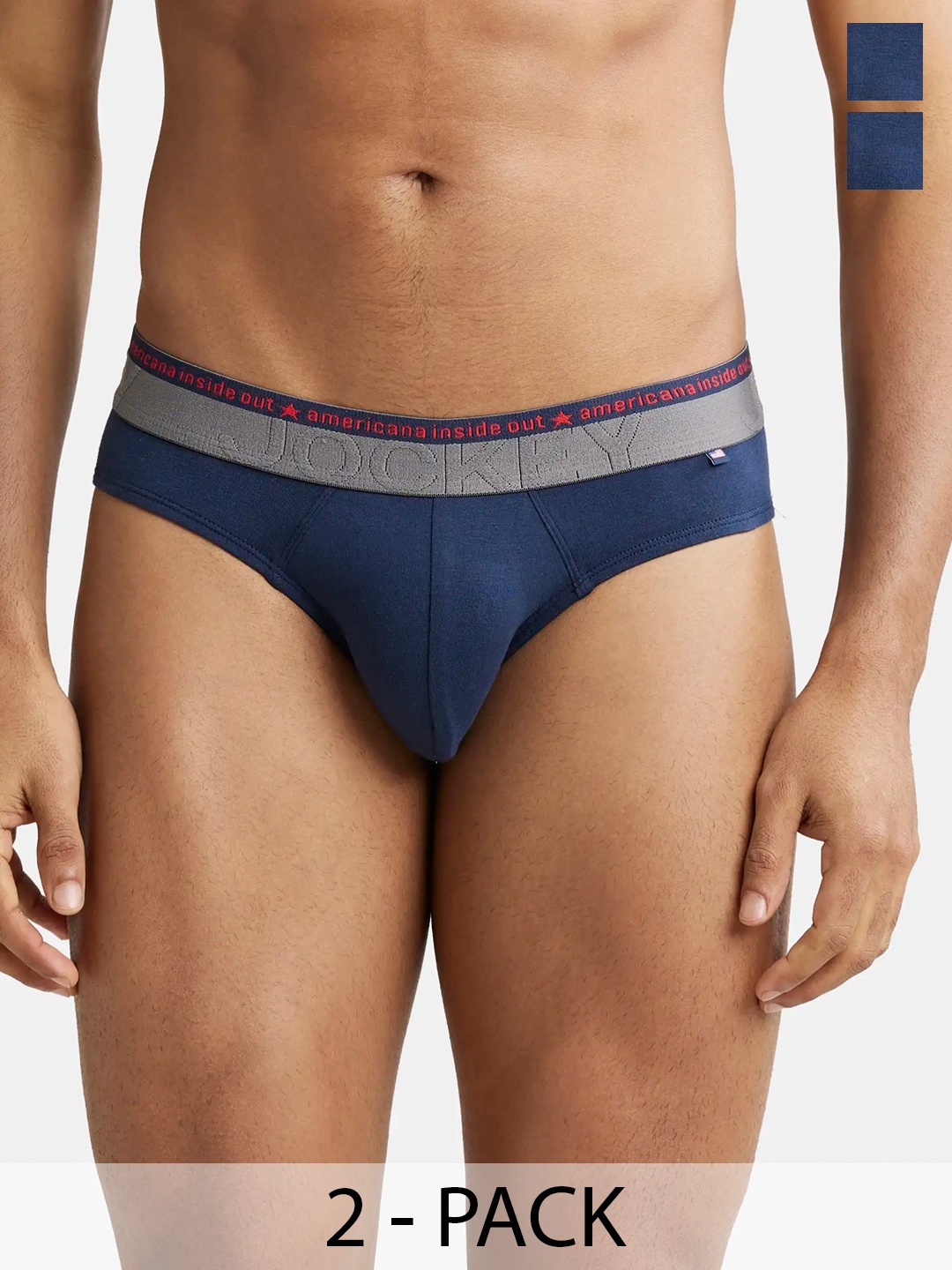 

Jockey Pack Of 2 Super Combed Cotton Stretch Solid Brief with Ultrasoft Waistband-US59, Assorted