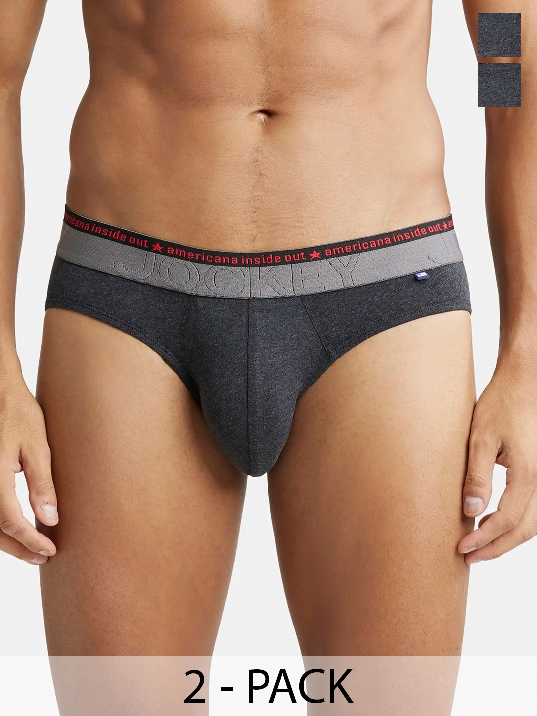 

Jockey Pack Of 2 Super Combed Cotton Stretch Solid Brief with Ultrasoft Waistband-US59, Assorted