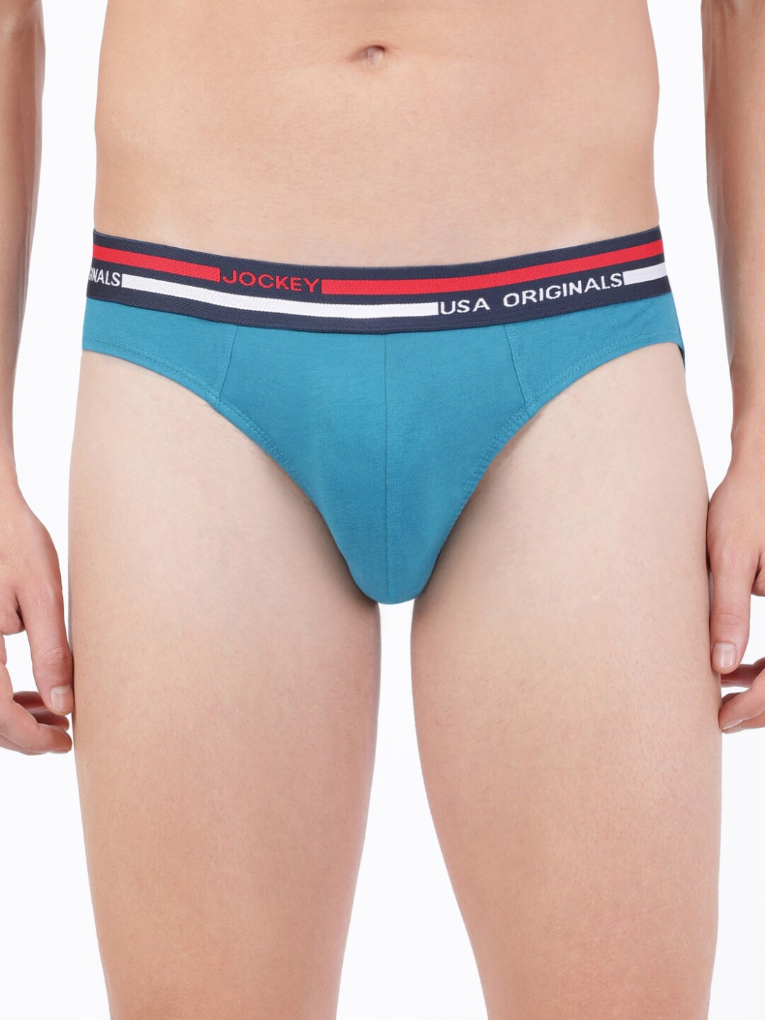 

Jockey Men Blue Solid Basic Briefs