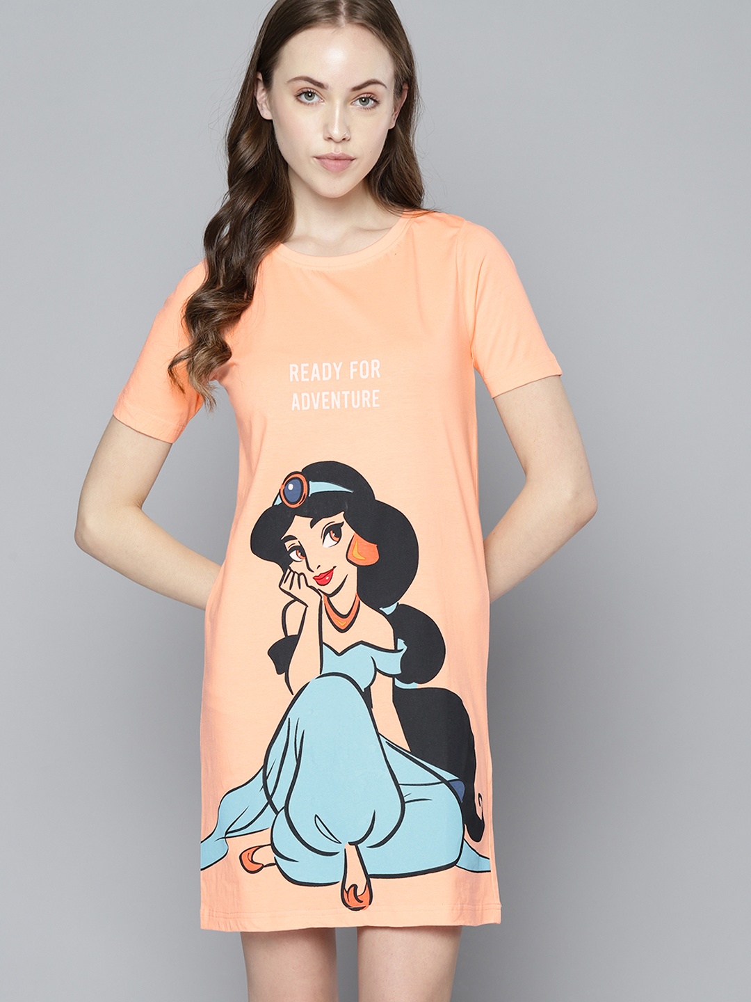 

Kook N Keech Disney Coral Orange Jasmine Printed Nightdress