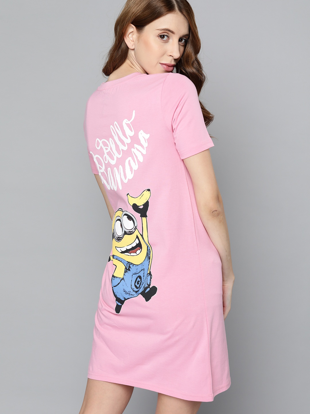 

Minions by Kook N Keech Pink Printed Nightdress