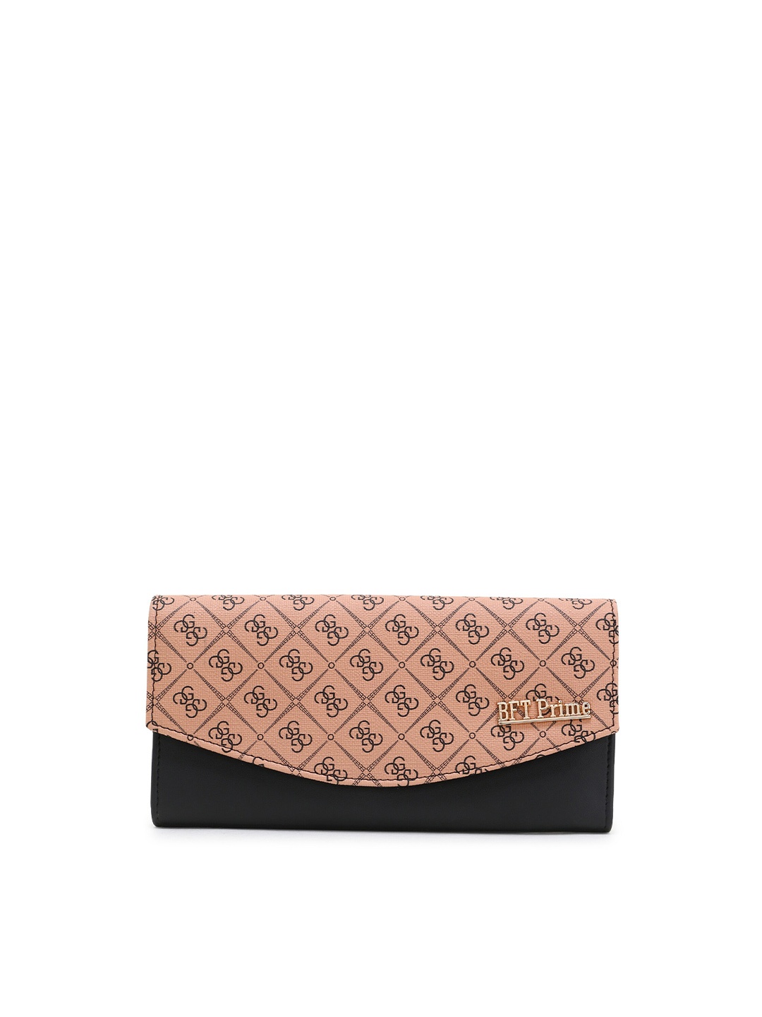 

WOMEN MARKS Beige & Black Half Moon Clutch