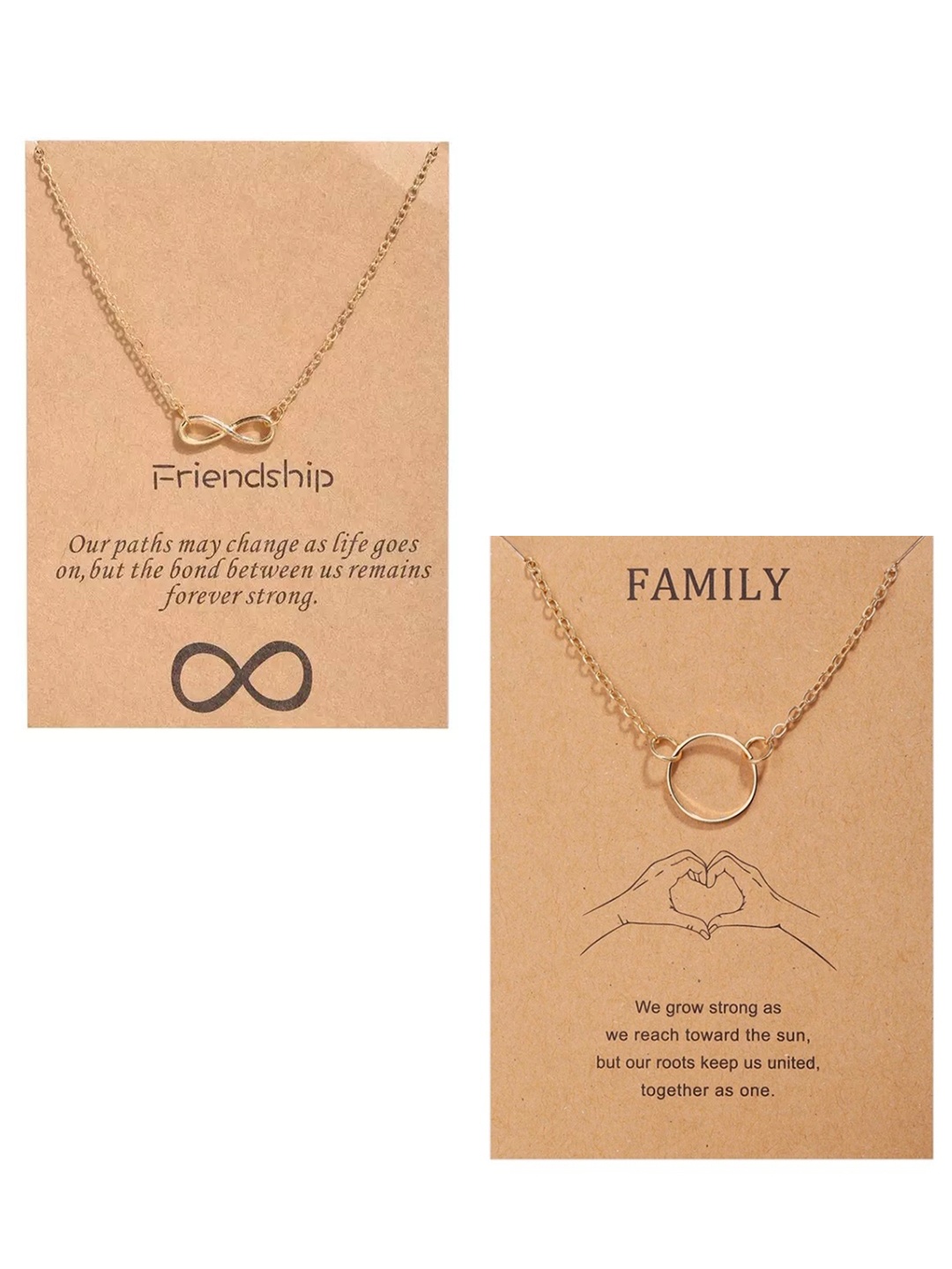 

Vembley Gold-Plated Set Of 2 Infinite and Single Circle Pendant Necklace