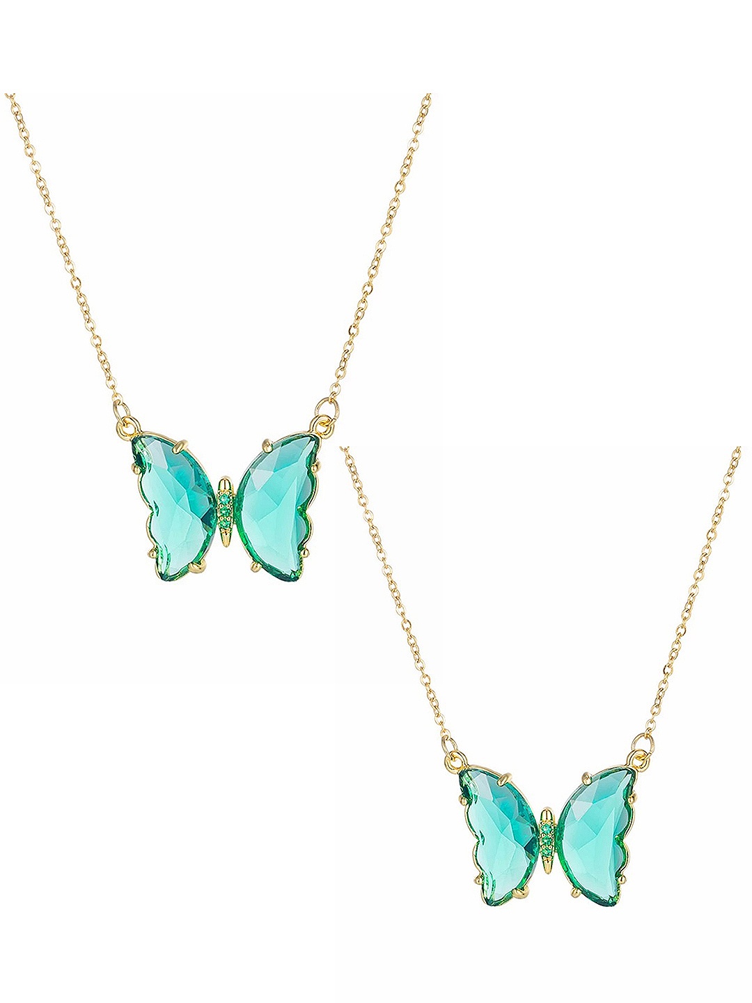 

Vembley Set Of 2 Blue Gold-Plated Necklaces