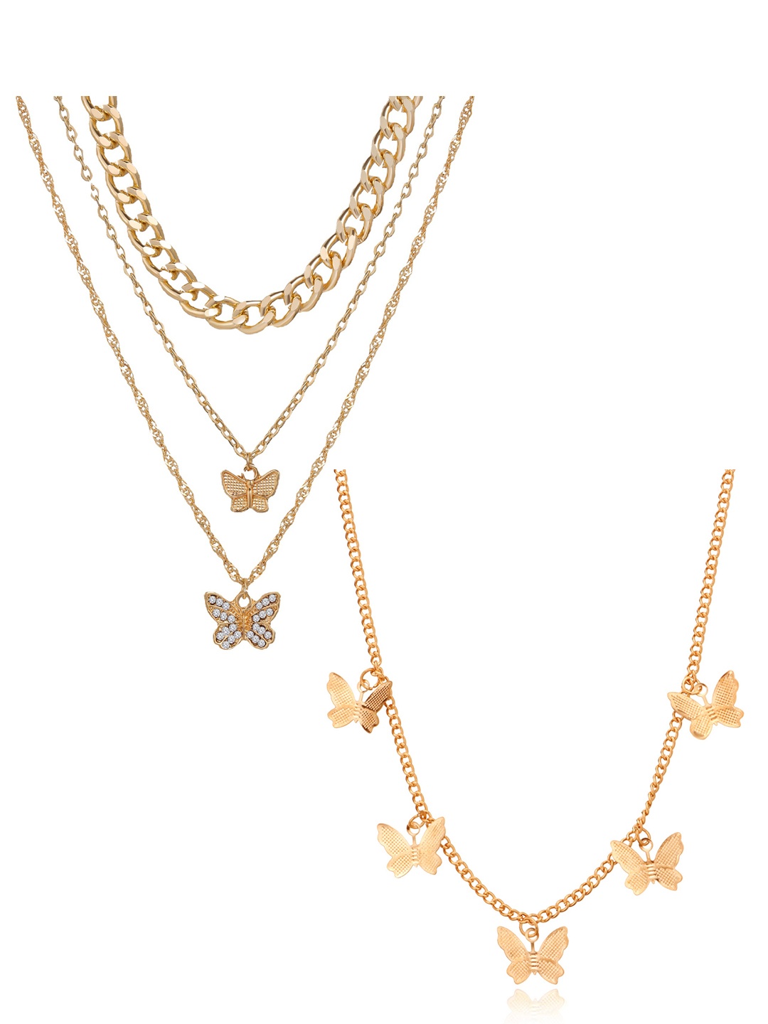 

Vembley Set Of 2 Gold-Toned Gold-Plated Layered Necklace