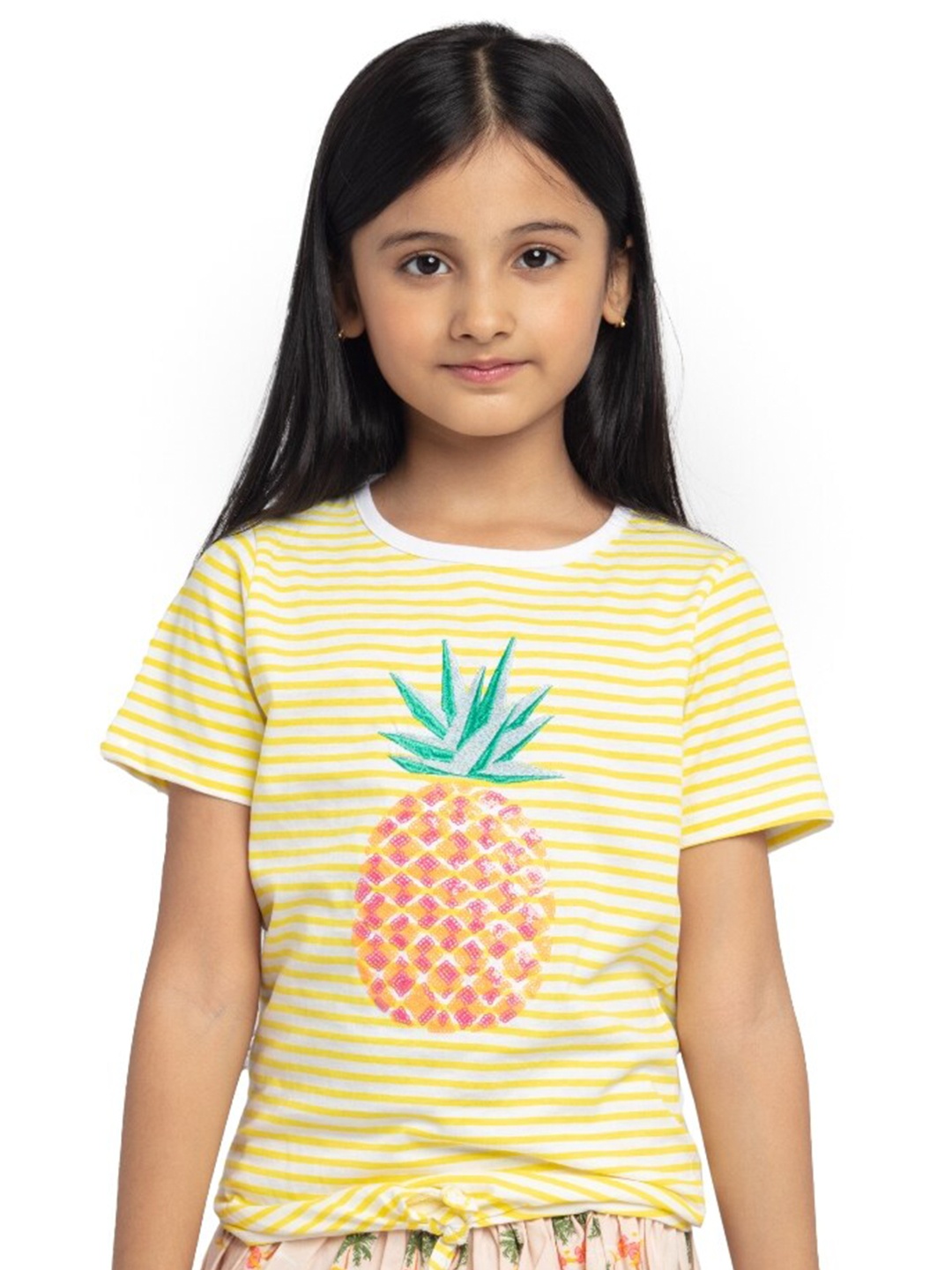

UNDER FOURTEEN ONLY Yellow Print Top