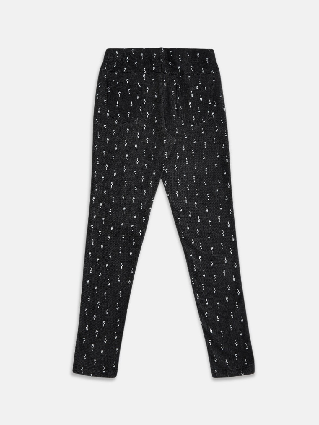 

Pantaloons Junior Girls Black & White Printed Ankle-Length Leggings