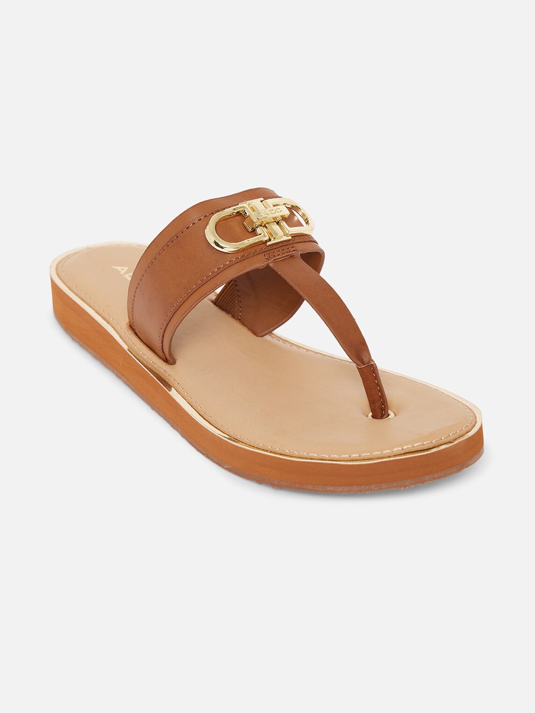 

ALDO Women Brown T Strap Flats