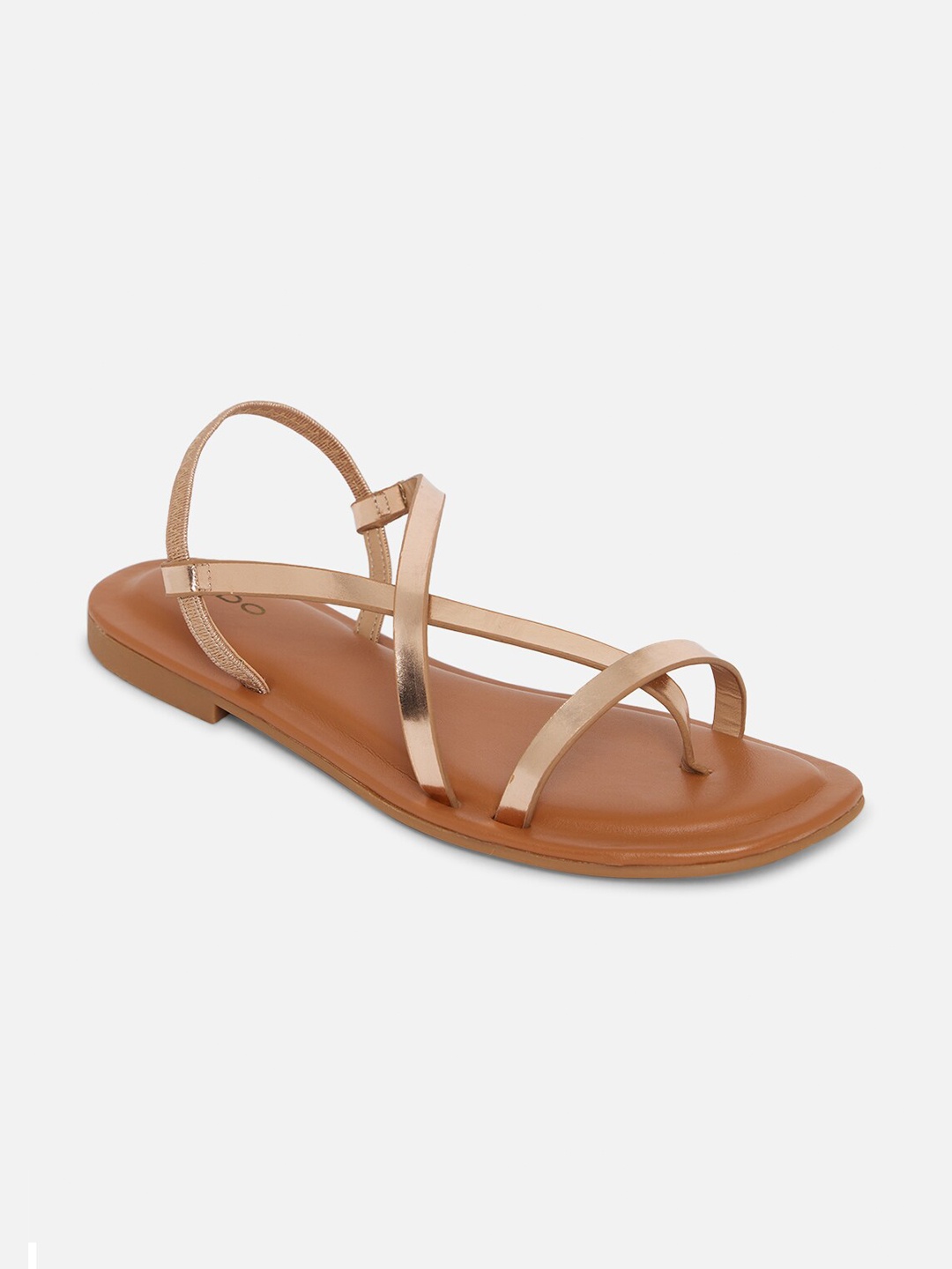 

ALDO Women Rose Gold-Toned Open Toe Flats