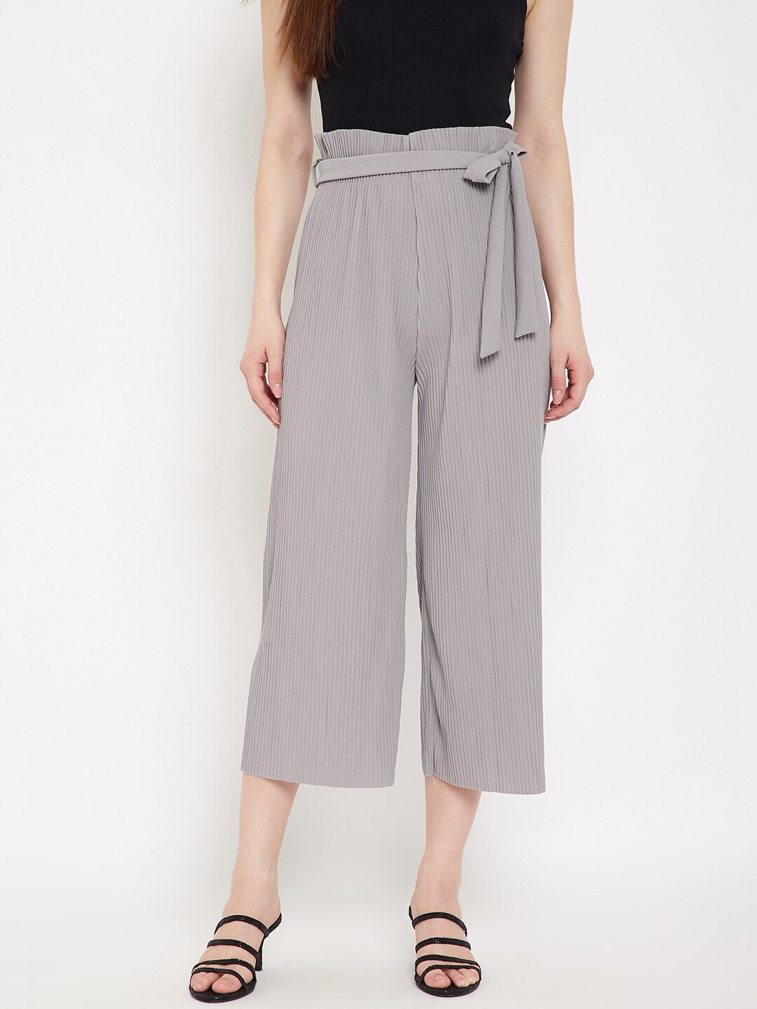 

Camey Women Grey Solid Straight Fit Palazzo
