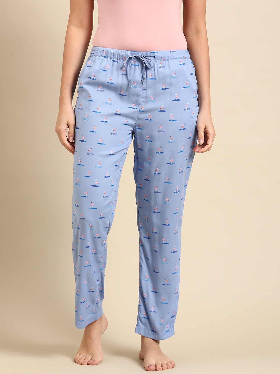 

Dreamz by Pantaloons Women Blue Printed Lounge Pants