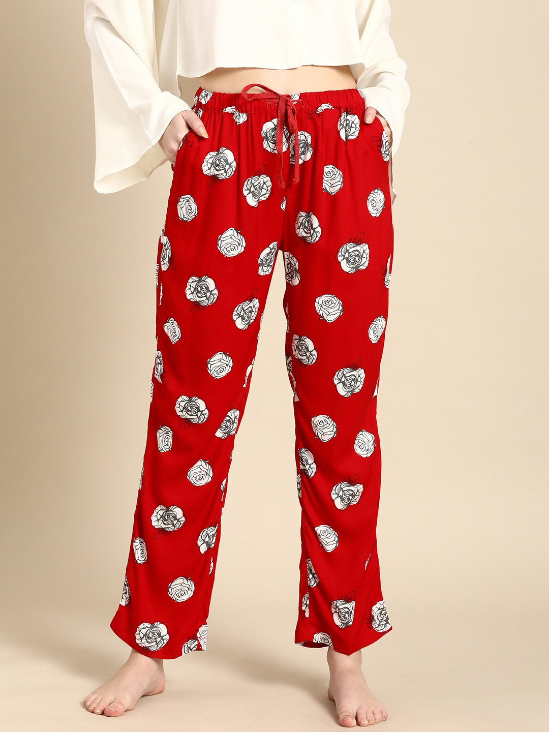

Dreamz by Pantaloons Red Floral Print Lounge Pants