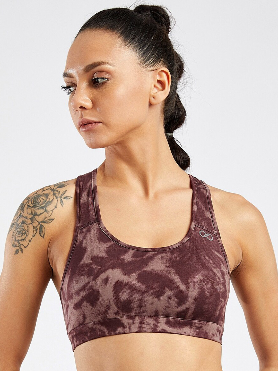 

CREEZ Brown Abstract Bra Underwired
