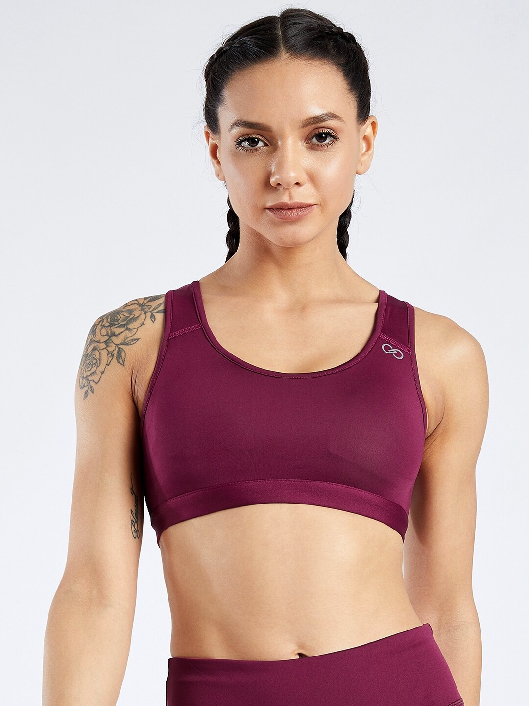 

CREEZ Maroon Rapid-Dry Anti-Microbial Sports Bra with Anti-odour Technology