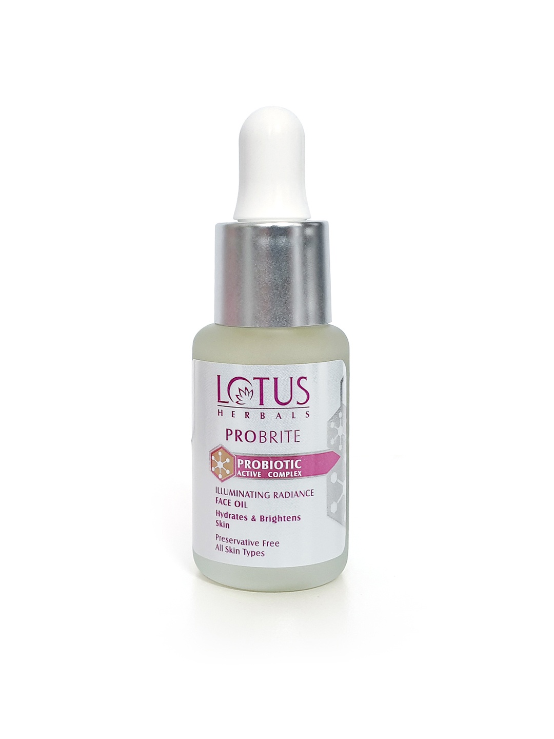 

Lotus Herbals Probrite Illuminating Radiance Face Oil - Hydrates & Brightens Skin - 15 ml, White