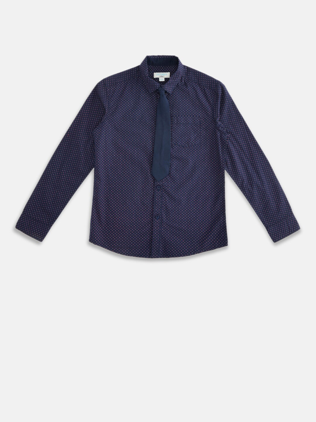 

Pantaloons Junior Boys Navy Blue Printed Cotton Casual Shirt