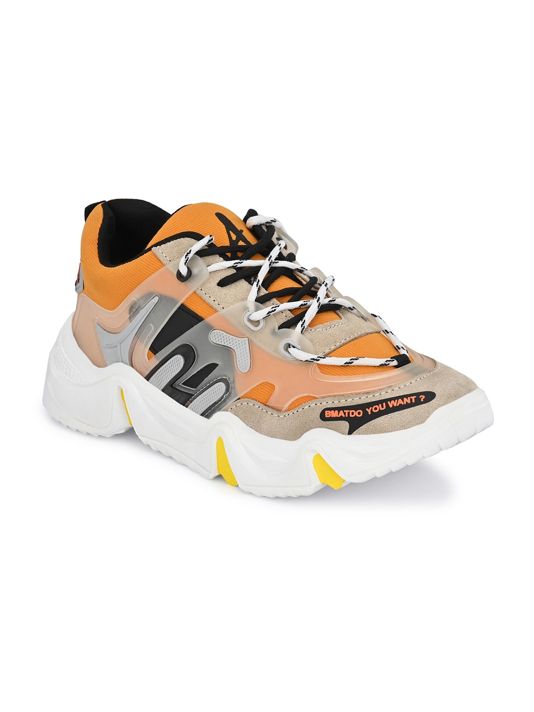 

Absolutee Shoes Men Orange & Grey Walking Shoes