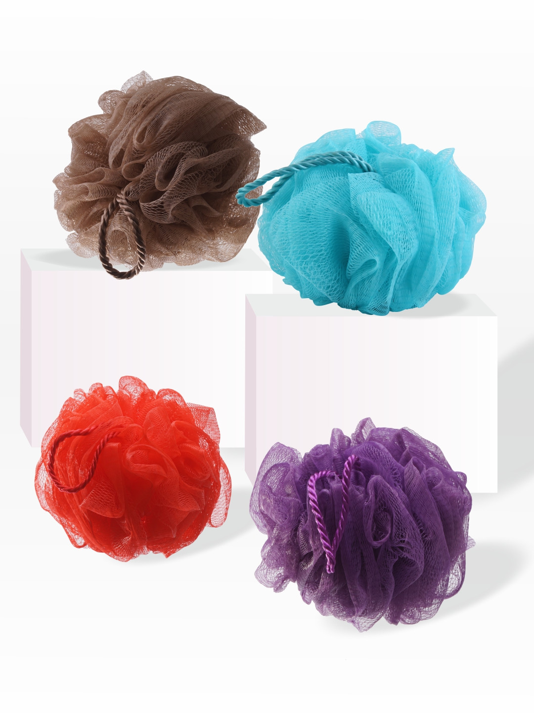 

GUBB Pack of 4 Assorted Luxe Sponge Round Loose Natural Bath Loofah