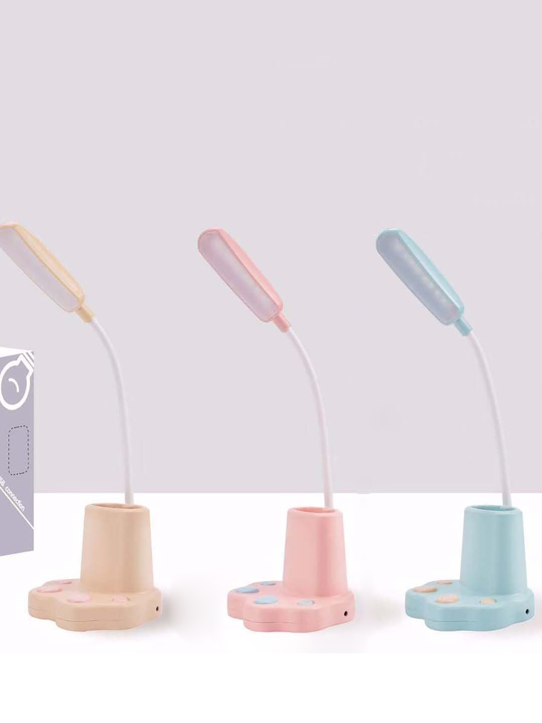 

MARKET99 Peach & Blue 3 Pieces Contemporary Abstract Shaped Study Table Lamp