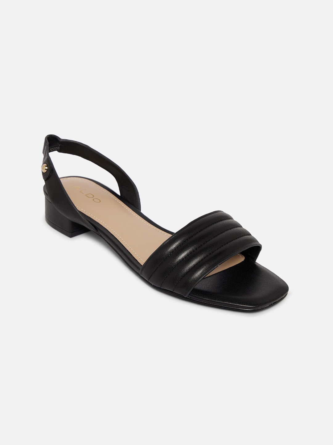 

ALDO Black Leather Block Sandals