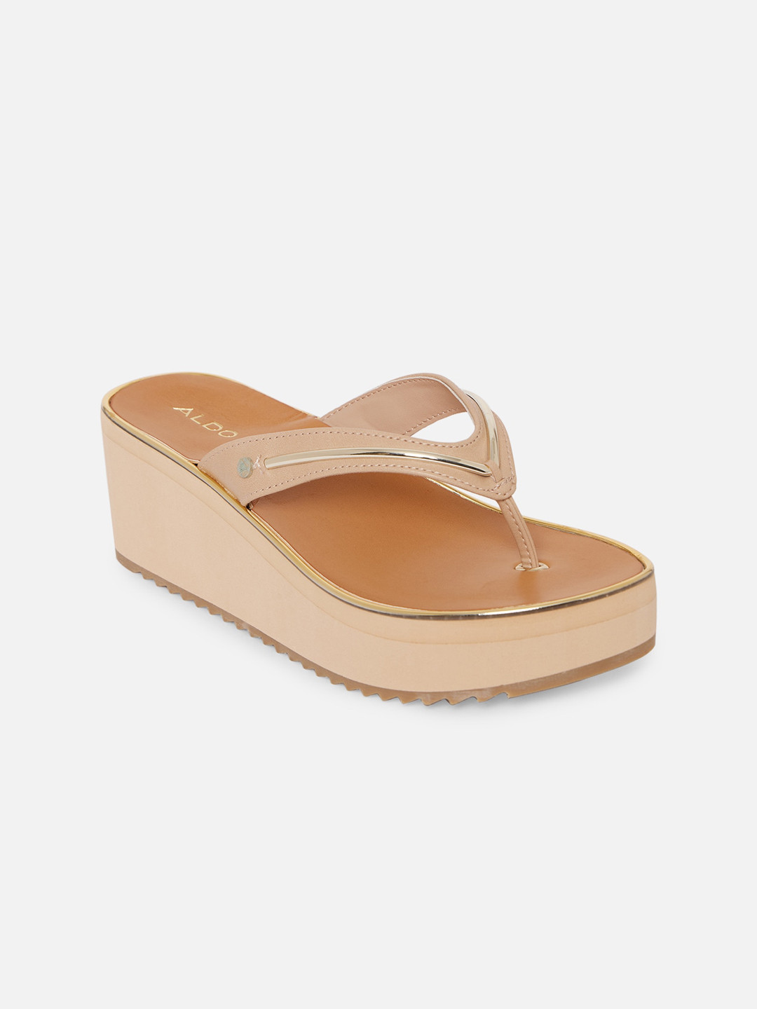 

ALDO Beige Striped Wedge Sandals