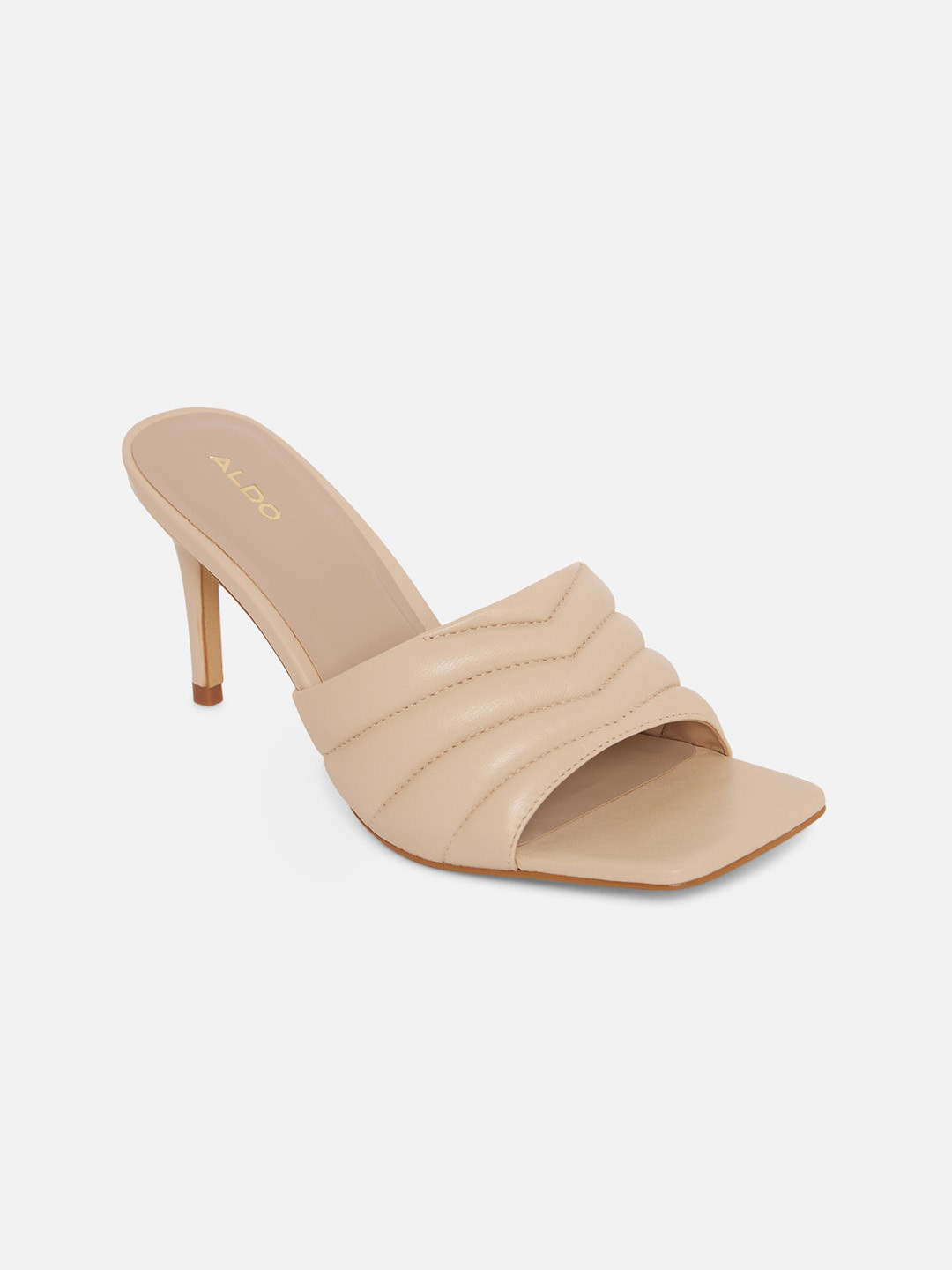 

ALDO Beige Leather Slim Heeled Mules