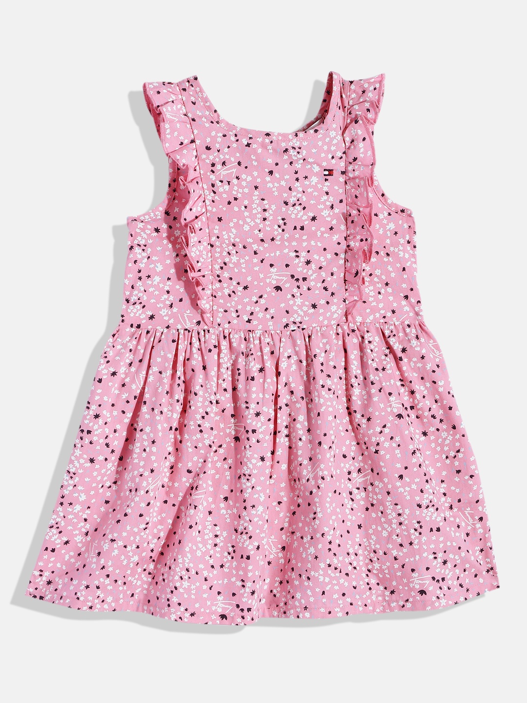 

Tommy Hilfiger Girls Floral Printed Organic Cotton Fit & Flare Dress, Pink