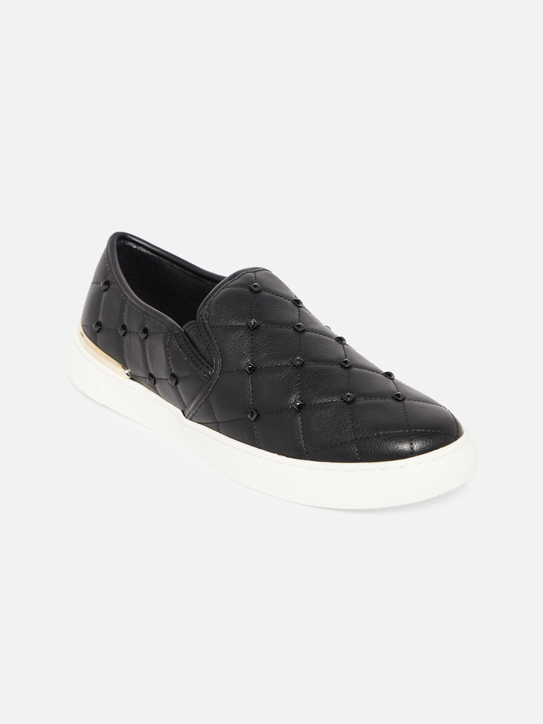 

ALDO Women Black Textured Slip-On Sneakers