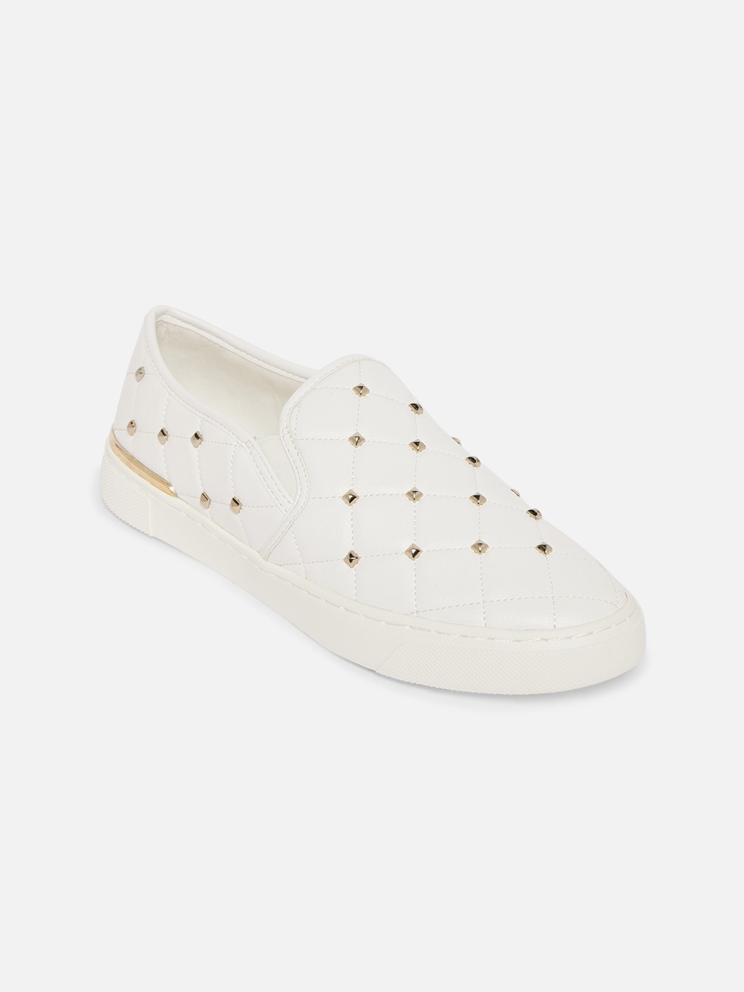 

ALDO Women White Embellished Slip-On Sneakers
