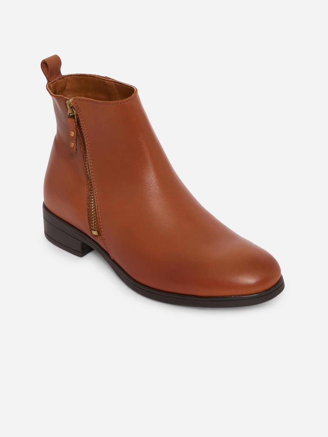 

ALDO Women Brown Leather Flat Boots