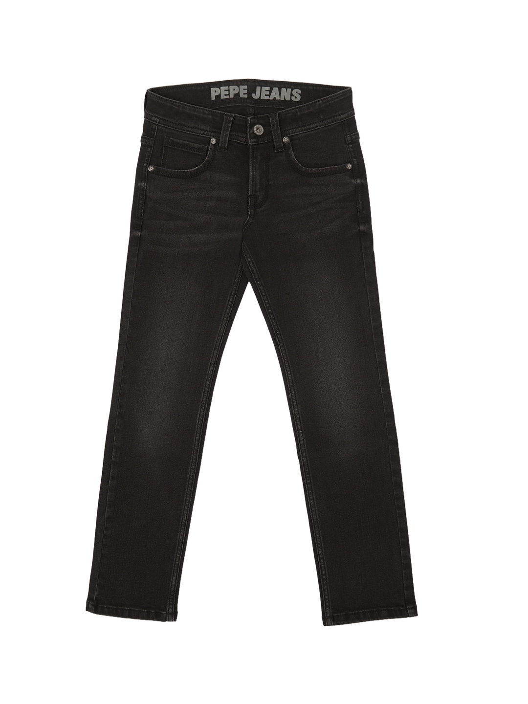 

Pepe Jeans Boys Black Slim Fit Low Distress Light Fade Strectchable Jeans